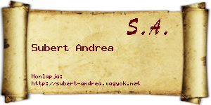 Subert Andrea névjegykártya